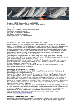 Dragone NEWS di domenica 27 luglio 2014 Il giornale online dell