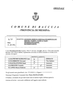 COMUNE DI R A C C U J A - PROVINCIA DI MESSINA