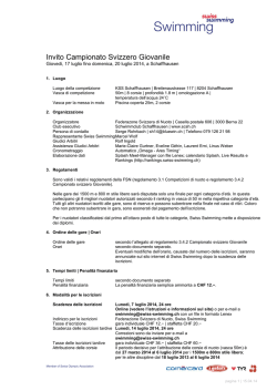 Invito Campionato Svizzero Giovanile 2014