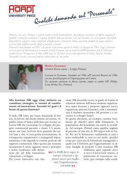 A colloquio con Monica Consonni, Direttore Risorse umane