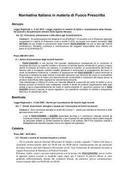 Normativa Italiana in materia di Fuoco Prescritto