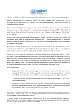Ricerca su &ldquo;La Criminalit&agrave; informatica e i rischi per l