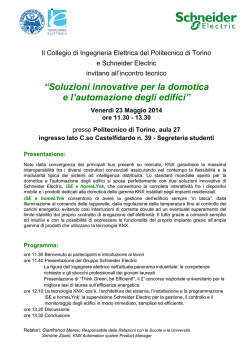 Incontro tecnico KNX Politecnico Torino 23.05.14revZoani - e-Lite