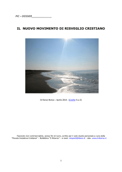 IL NUOVO MOVIMENTO DI RISVEGLIO CRISTIANO
