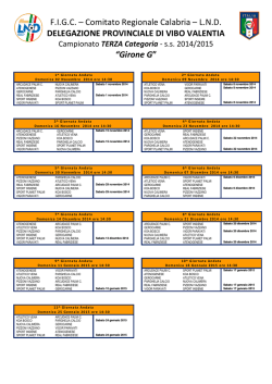 Girone G - Comitato Regionale Calabria