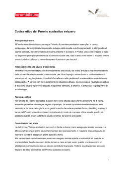 Codice etico del Premio scolastico svizzero