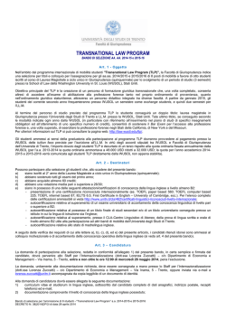 TRANSNATIONAL LAW PROGRAM - Università degli Studi di Trento