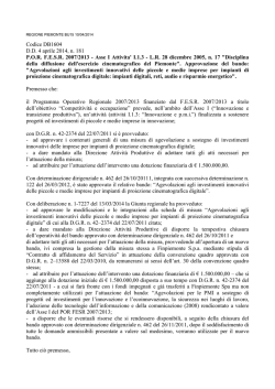 Bando - Regione Piemonte