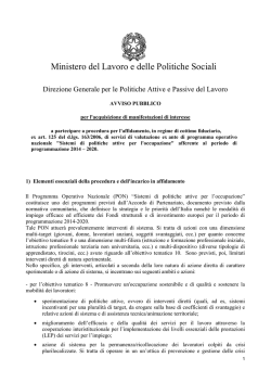 Avviso pubblicato - Ministero del Lavoro e delle Politiche Sociali