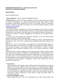 Programma Lingua Inglese I SFP 2014_2015