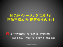 線条体イメージングにおける 画像再構成法・適正条件の検討
