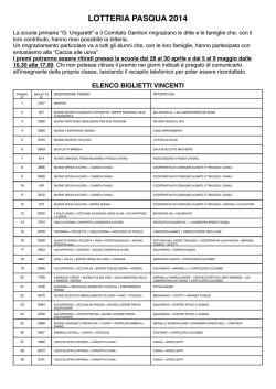 Premi lotteria 2014 definitivo - Comitato Genitori Scuole di Albiate
