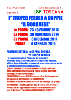 I&deg; TROFEO FEEDER A COPPIE &ldquo;IL BORGHESE&rdquo;