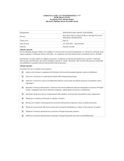 Infermieristica nelle cronicità e disabilità