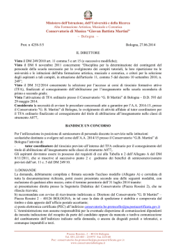 Concorso per titoli ed esami Tutor Coordinatore del tirocinio previsto