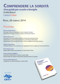 Comprendere la sordit&agrave;
