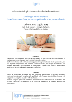 Urbino, 11-12 Lu Urbino, 11-12 Luglio 2014 lio 2014