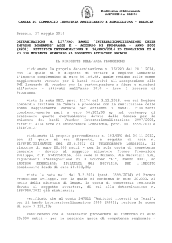 BRESCIA Brescia, 27 maggio 2014 DETERMINAZIONE N. 127/PRO