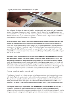 I segreti per installare correttamente le strip led