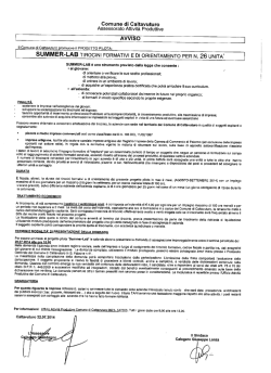 avviso summer -lab tirocini formativi e di orientamento
