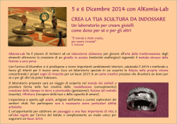 5 e 6 Dicembre 2014 con AlKemia-Lab