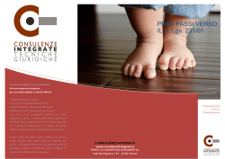 PRIMI PASSI VERSO IL D. Lgs. 231/01
