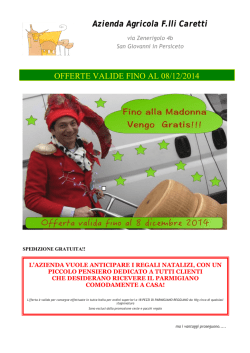 Azienda Agricola F.lli Caretti OFFERTE VALIDE FINO AL 08/12/2014