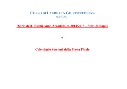Diario degli Esami Anno Accademico 2014/2015 – Sede di Napoli e