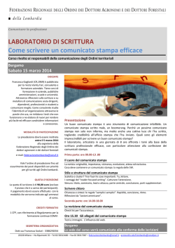 Come scrivere comunicati stampa efficaci FODAF Lombardia
