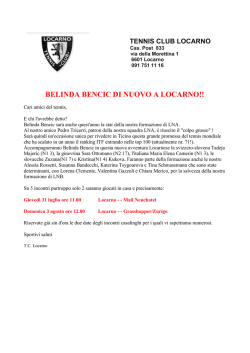 BELINDA BENCIC DI NUOVO A LOCARNO!!