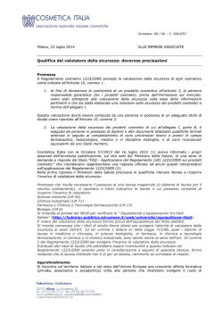 Circolare Cosmetica Italia - SICC Societ&agrave; Italiana di Chimica e