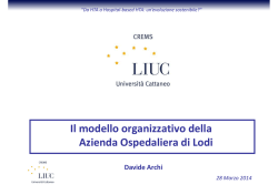 Davide Archi - Il modello organizzativo della A.O. di Lodi