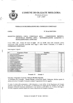 IMU - Anno 2014 - ALIQUOTE - Comune di Olgiate Molgora