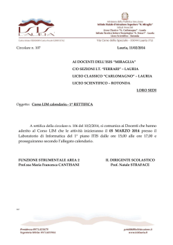 aderito al Corso LIM che le attivit&agrave; inizieranno il 05