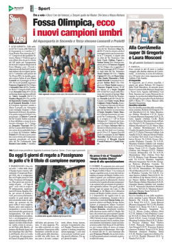 Fossa Olimpica, ecco i nuovi campioni umbri