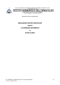 indicazioni centro specifiche del comitato etico idi
