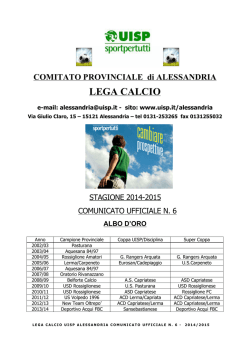 comunicato ufficiale n. 6