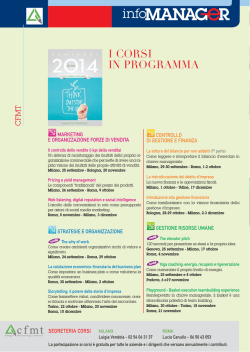 I CORSI IN PROGRAMMA