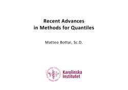Recent Advances in Methods for Quantiles