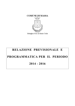 Relazione Previsionale Programmatica 2014-2016