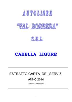 Carta dei Servizi - Autolinee Val Borbera