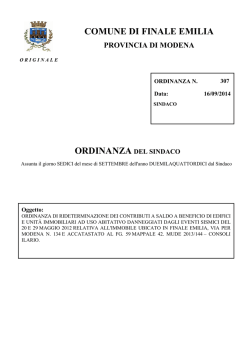 ordinanza del sindaco - Comune di Finale Emilia