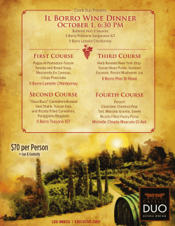 Il Borro Wine Dinner October 1, 6:30 PM