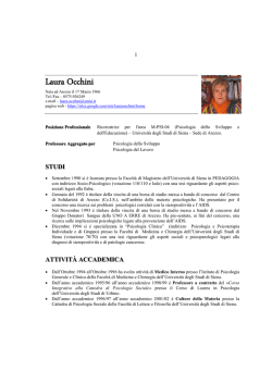 Laura Occhini - Dipartimento di Scienze della formazione, scienze