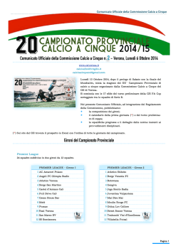 Comunicato 02 del 06/10/2014