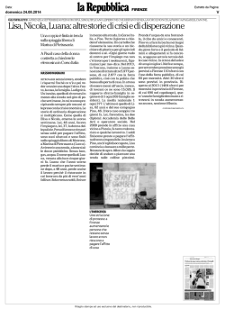 Lisa., Nicola, Luana: altre storie di crisi e di disperazione