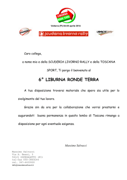 Dossier stampa - Scuderia Livorno Rally