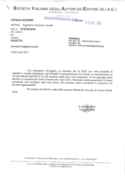 Tariffe SIAE 2015 - Associazione Regionale Cori del Lazio