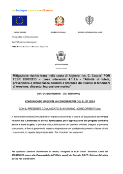 Mitigazione rischio frane nella costa di Alghero, loc. C. Caccia&rdquo; POR