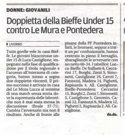doppietta under 15 bieffe - basket femminile livorno asd